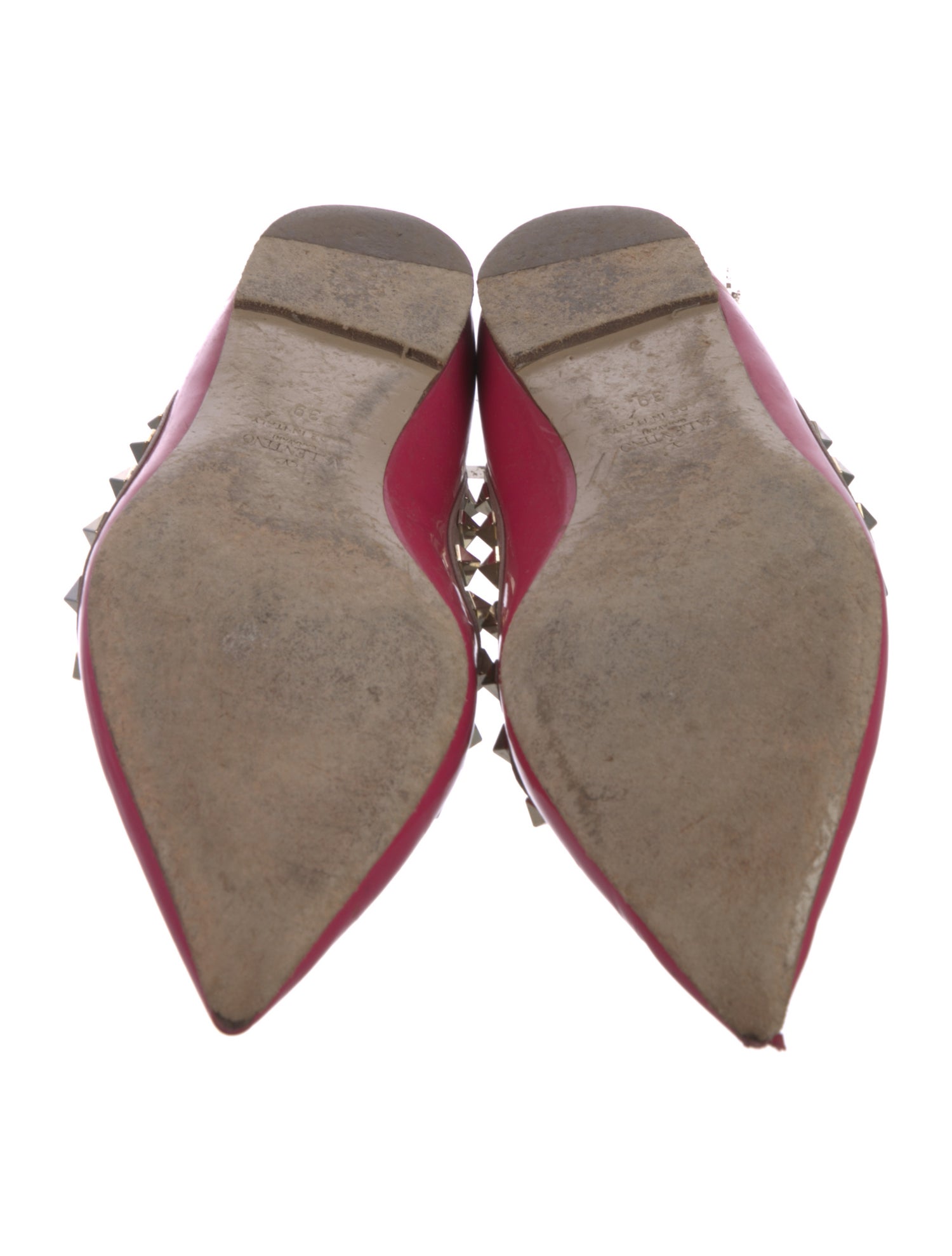 Valentino Rockstud Accents Patent Leather Flats